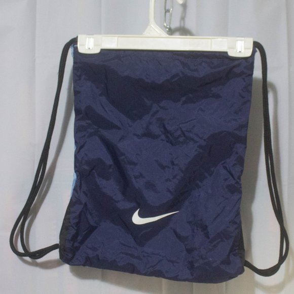 Nike Gym Sack Drawstring Bag Sky Blue/Navy Blue/White - Picture 3 of 5